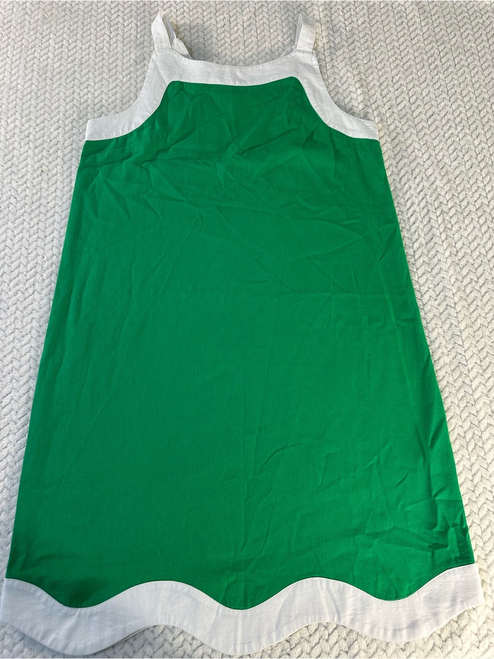 For Cynthia Green And White Linen Blend Sleeveless Dress Size XL